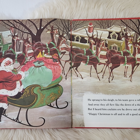 VTG 1960 NIGHT BEFORE CHRISTMAS Whitman Giant Tell a Tale Book Clement C Moore - Picture 14 of 16